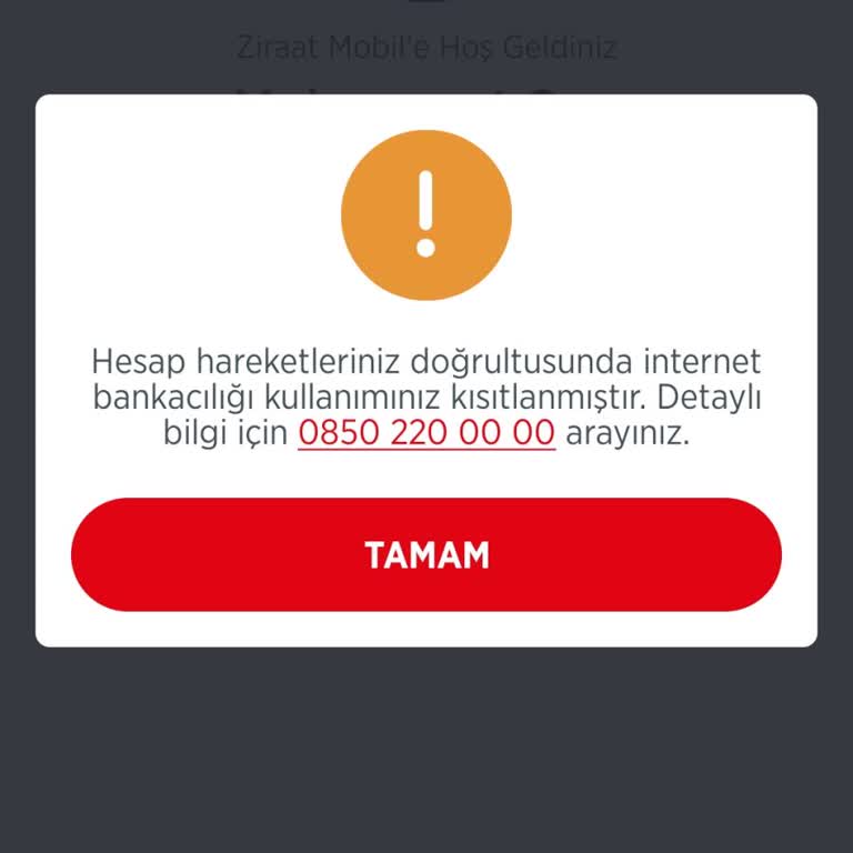 Ziraat Bankası Mobil Bankacılık Kısıtlaması