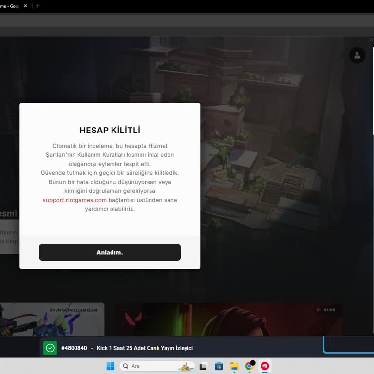 GameSatış Valorant Hesabımın Şifresi Sıfırlandı Ve Erişimim Engellendi