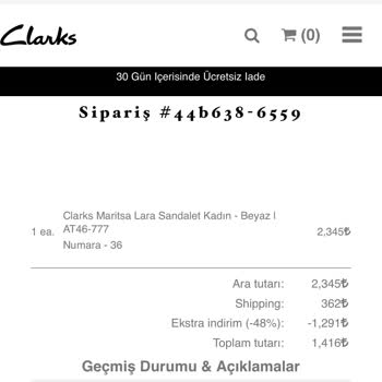 Www.clarksturkiye.co ' Dan Aldığım Sandalet 20 Gündür Kargolanmıyor,