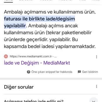 Media Markt Yanlış Bilgilendirme Ve İade Sorunu