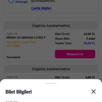Pazarama Mobil Uygulamasında Çekiliş Sorunu