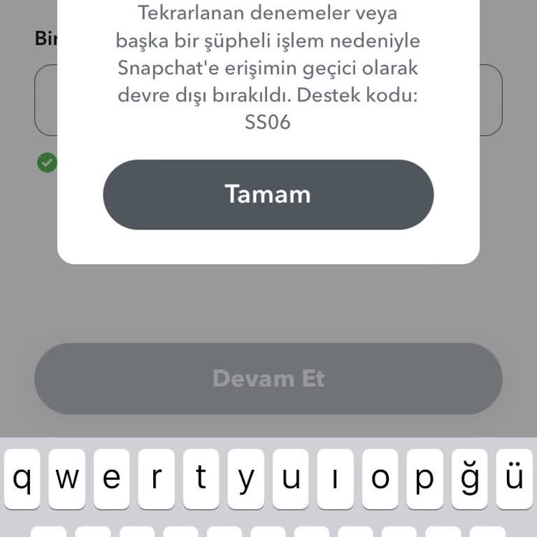 Snapchat Birkaç Yıldır SS06 Hatası Yüzünden Giremiyorum