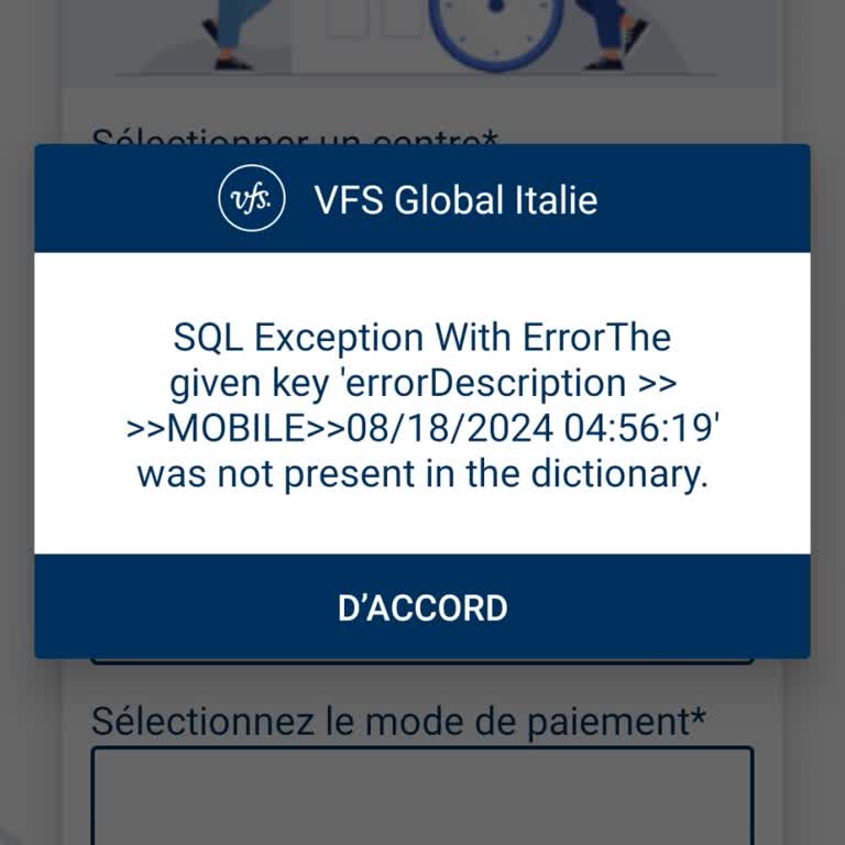 Italy Tourism Appointment Booking Failure at VFS Global