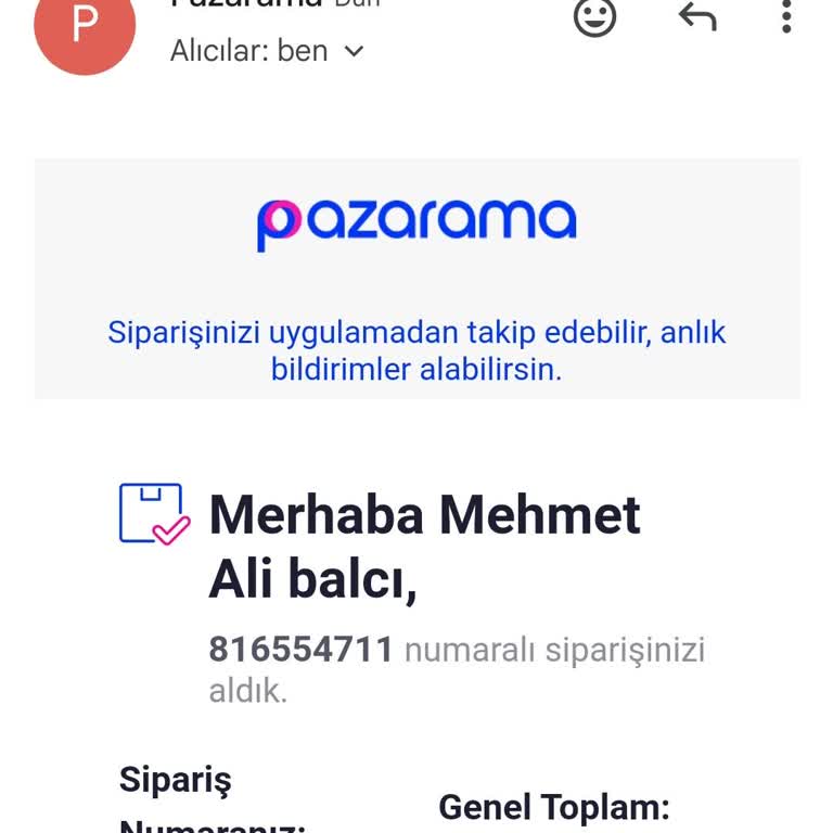 Pazarama Siparişimi İptal Etmiş