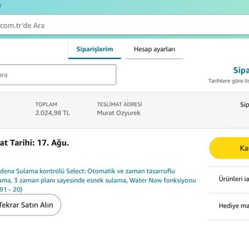 Amazon Dan Yapılan Alışveriş