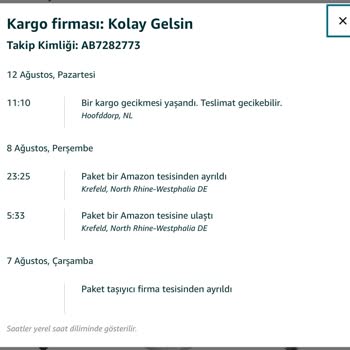 Amazon Dan Yapılan Alışveriş