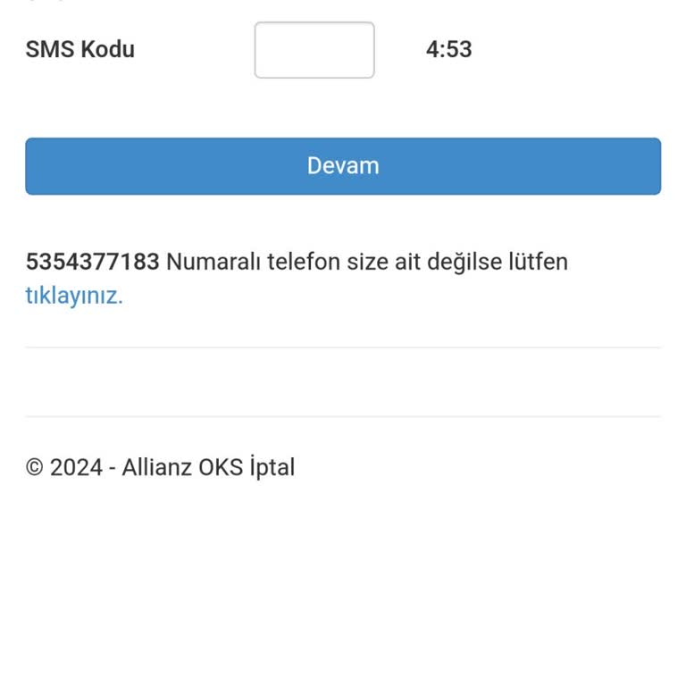 Allianz Yaşam ve Emeklilik Beş İptali Yapamıyorum