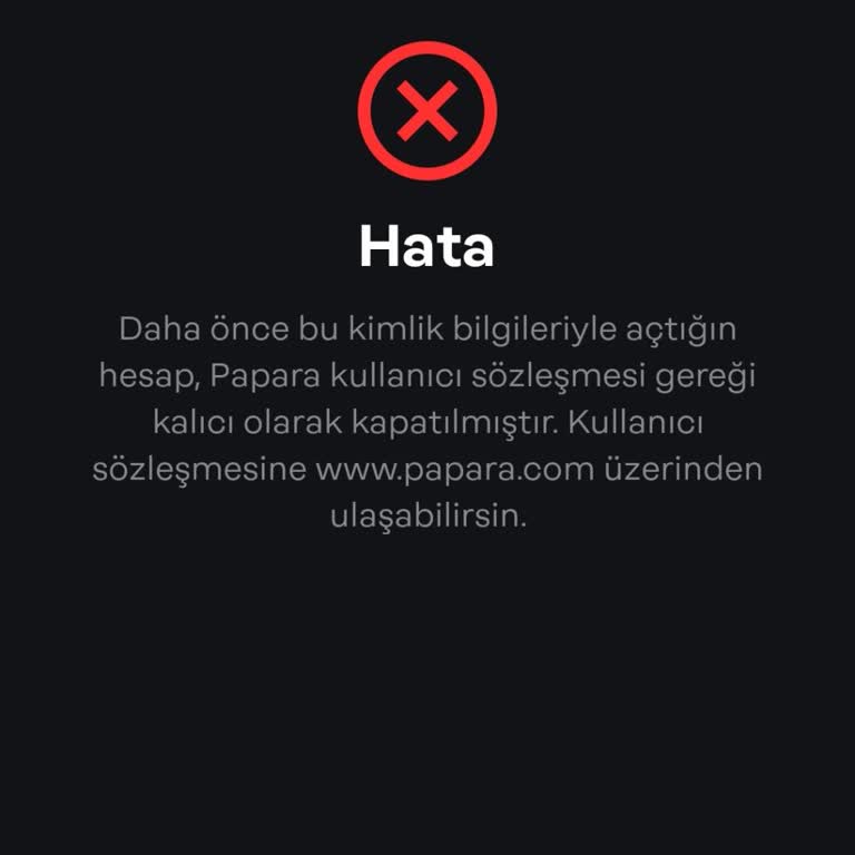 Papara Hesabım Süresiz Olarak Kapatıldı