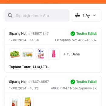 Migros Sanal Market'in Teslim Etmeyip Ücret Tahsil Ettiği Siparişler