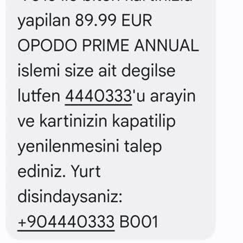 Opodo Prime Üyeliği İçin İzinsiz Para Çekimi