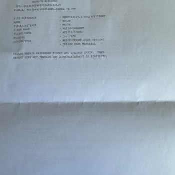 Pegasus Uçuşum Esnasında Bagajım Hasar Aldı.