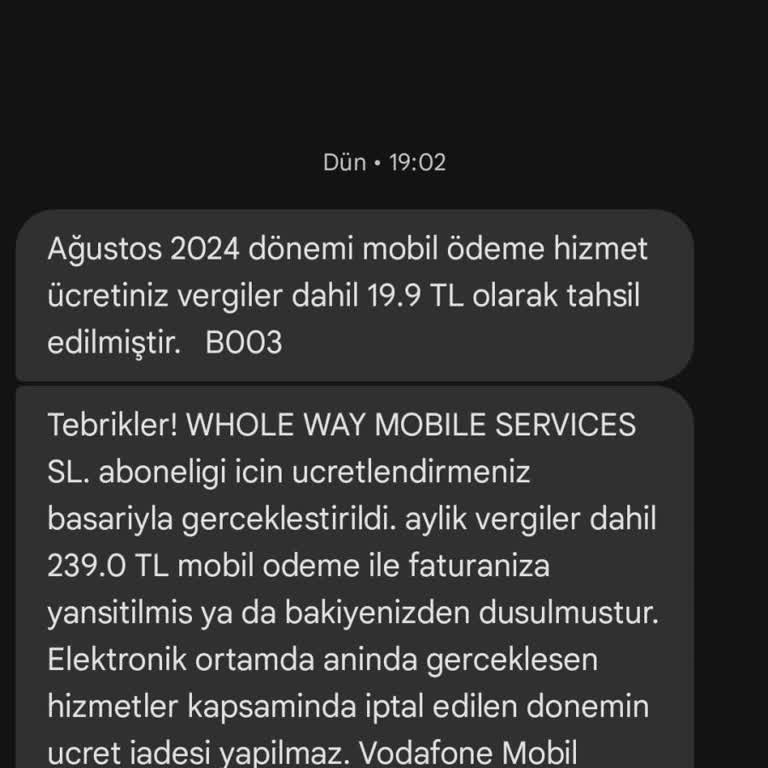Whole Way Mobile Services Şikayetçiyim Para İadesi Talep Ediyorum