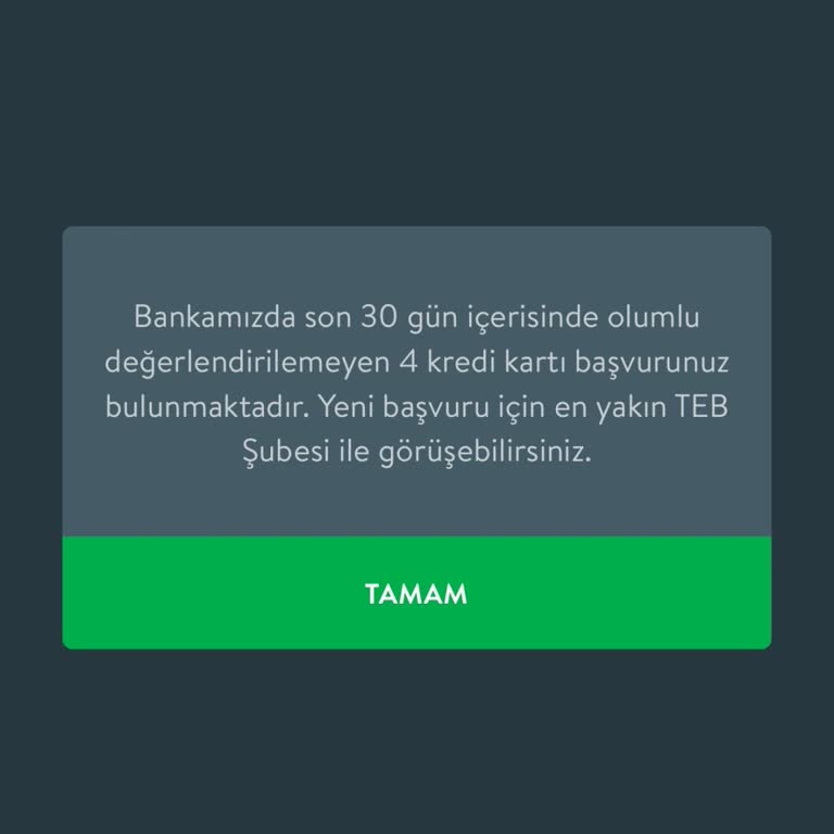 TEB Kredi Kartı Başvurusu