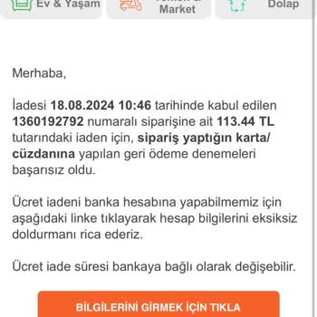 Dagi Onarım İstedim, İade Aldılar Enflasyon Öncesi Ücreti.