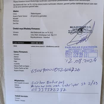 Şikayet Onvo Yetkili Servisi