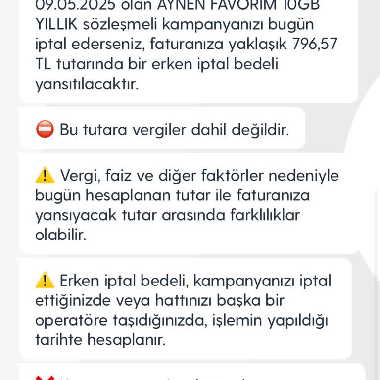 Yüksek Cayma Bedeli ve Tutarsız Bilgilendirme