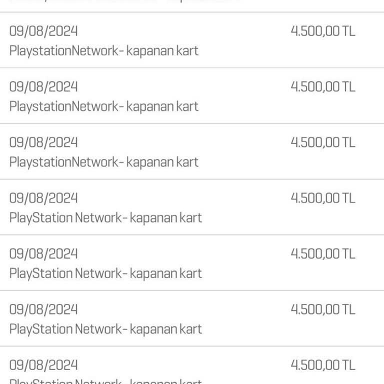 PlayStation Network Kredi Kartımdan İznim, Onayım Olmadan Para Çekti