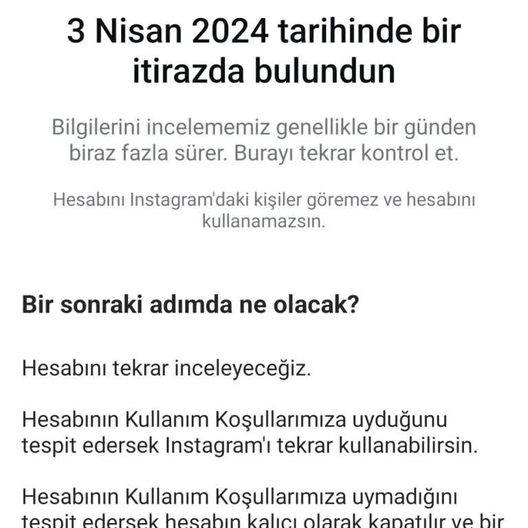 Instagram Hesabım Telif Hakkı Bildirimi Nedeniyle Kapatıldı