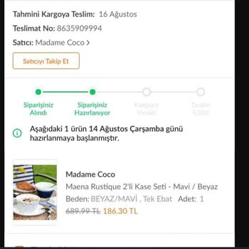 Madame Coco Belirsiz Kargoya Teslim Süreci