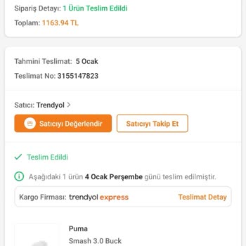 Trendyol'dan Almış Olduğum Puma Ayakkabı Delinmesi