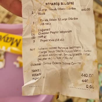 Maydonoz Dönere Yazılan Bir Şikayet.