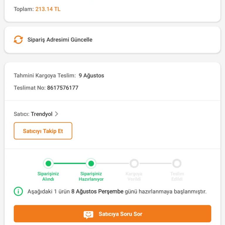 Trendyol'un Ürünü Yollamaması