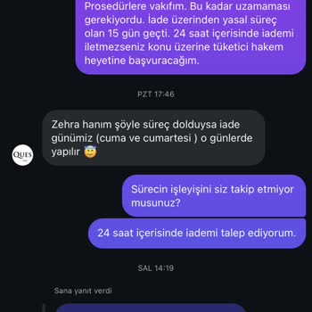 Quesstore Ürünü İade Aldı 1010 TL Paramı Göndermedi.