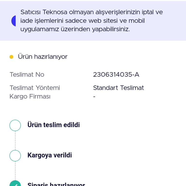 Teknosa Satin Aldığım Telefon 1 Haftadır Kargoya Verilmedi