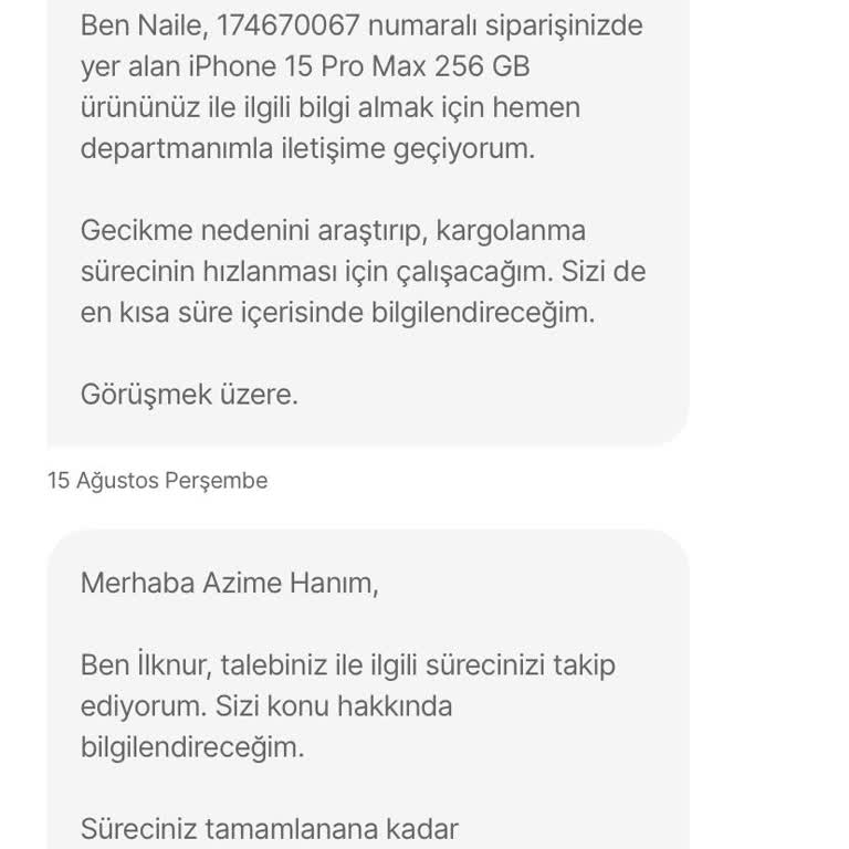 Hepsiburada'dan İphone 15 Pro Max Siparişim Hala Kargolanmadı