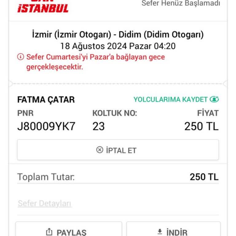 Obilet Otobüs Seferim 2 Saat Rötar Yaptı. Ve Bana Asla Bilgi Verilmedi.