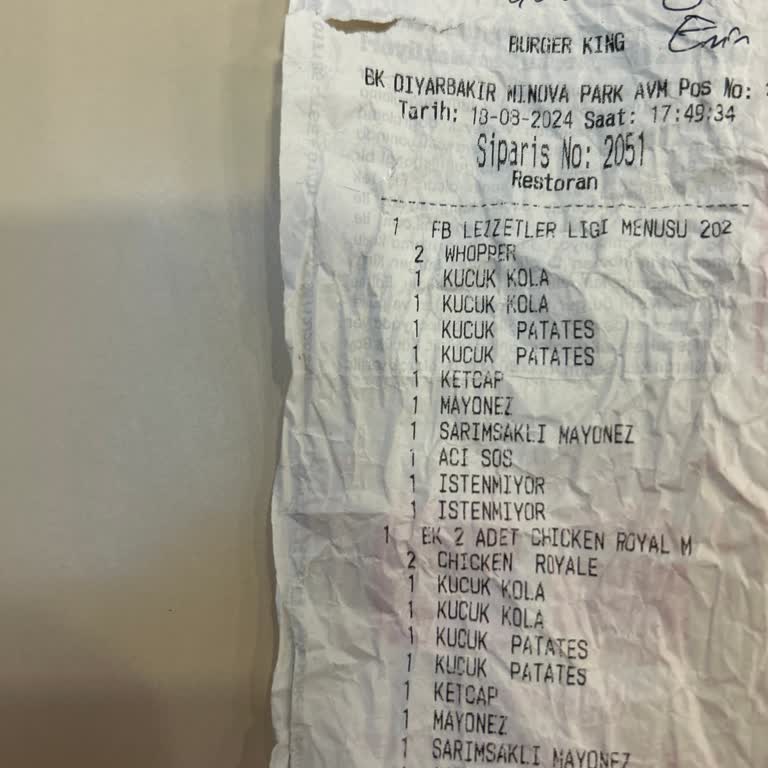 Burger King İade Ve Müşteri Ağırlama Şikayeti