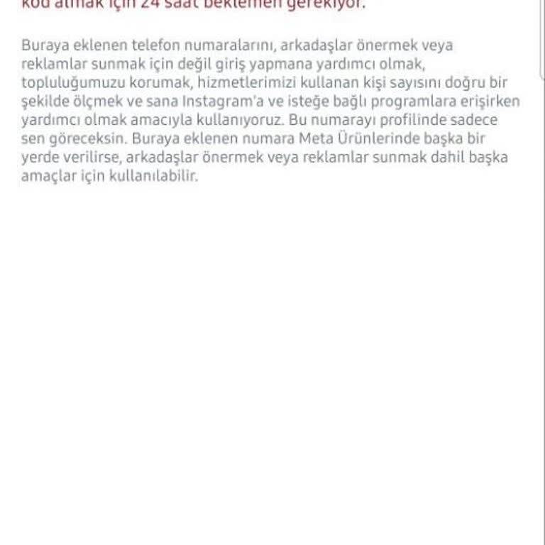 Instagram SMS Kodu Göndermiyor