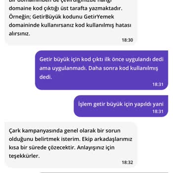 Getir Çark Sorunu Ve Hala Devrede Olması