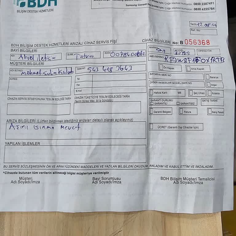 Samsung Garanti Hiçbir Şey Yapmadan