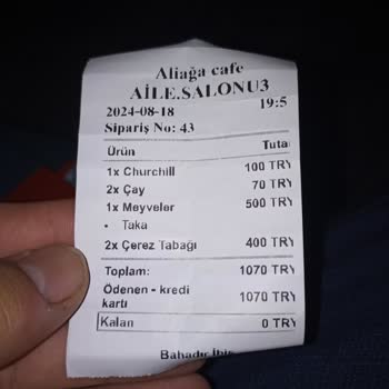 Ali Ağa Cafe (Talas) Teras Kafede Beklenmedik Ücretler