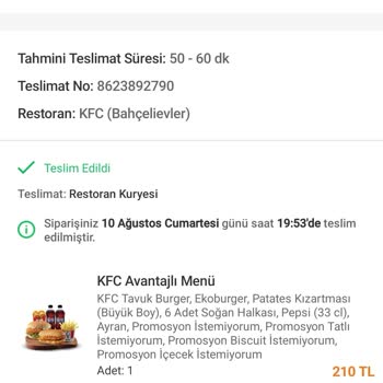 KFC Yanıltıcı Ürün Ve Hizmet Deneyimi