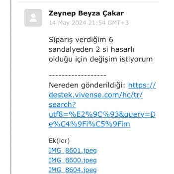 Vivense Den Alınan Ürün Pişmanlığı