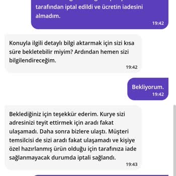 GetirYemek, Sipariş İptal Olunca Para İadesini Vermiyor