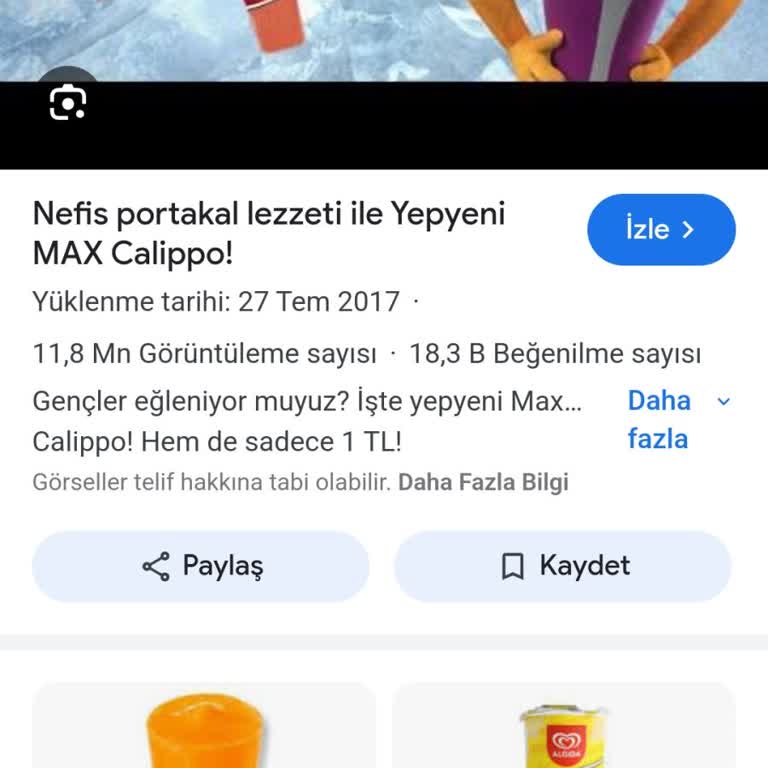 Algida Max Calippo Dondurma Fiyatı