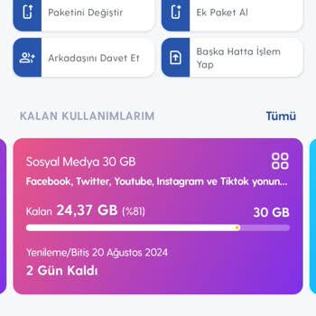 Turkcell Paketimdeki GB Dağılımı Yanlış Hesaplanıyor