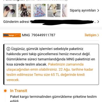 MNG Kargo Temu Sipariş Gümrük Sorunu