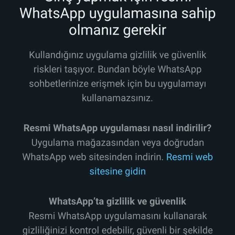 WhatsApp'a Giriş Olmuyor