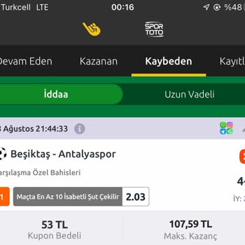 Bilyoner İsabetli Şut Bahsi