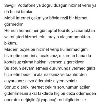 Vodafone Mobil İnternet Sorunu Çözülmüyor