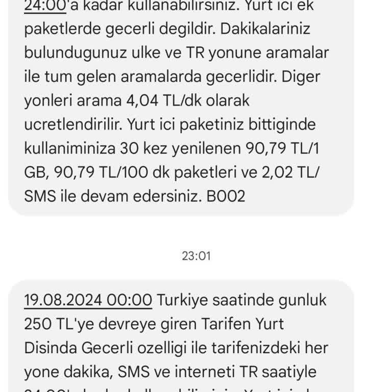 Yurt Dışı İnternet Paketi Kullanımında Usulsüz Fatura Kesintisi