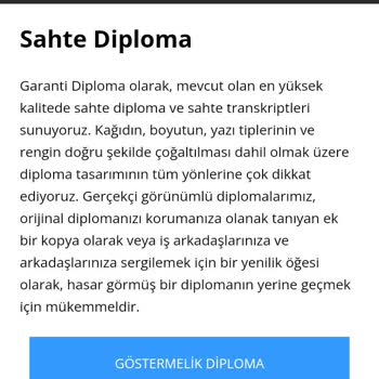 Replika Diploma Birkaç Site Aynı Kişi Ödeme Al Engelle