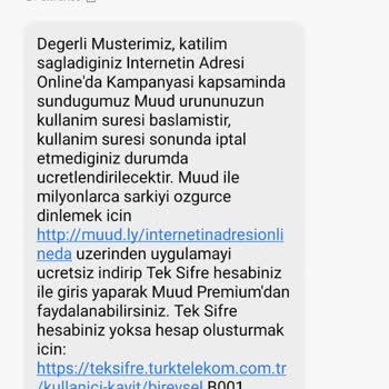 Türk Telekom Muud Uygulamasına Üyeliğimi Yapmış İptal Edilmiyor.