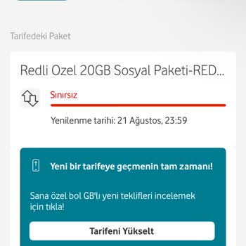 Vodafone Red Sınırsız Sosyal Paketindeki Veri Kullanım Sorunu