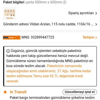 İGA İstanbul Havalimanı Temu Siparişim Uzun Zamandır Gümrükte Bekletiliyor