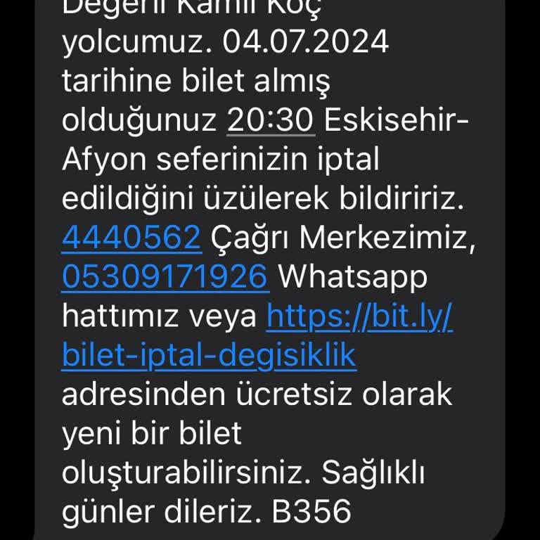 Kamil Koç Açıklamasız Sefer İptali